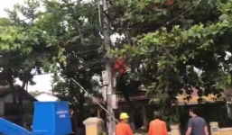 Nam công nhân bị điện giật treo người trên trụ điện, tử vong thương tâm