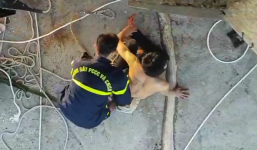 Đà Nẵng: Căng thẳng giải cứu thanh niên 'ngáo đá' cố thủ trên dây cáp ở cầu Thuận Phước