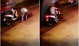 Hà Nội: Thanh niên bảnh bao đi SH bê trộm chiếc cầu dắt xe vừa to vừa nặng giữa đường