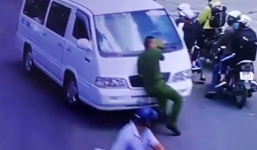 Đã xác định được tài xế ủi công an chạy cả trăm mét