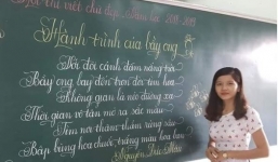Hình ảnh 18 bài viết chữ đẹp của cô giáo tiểu học khiến dân mạng hết lời khen ngợi