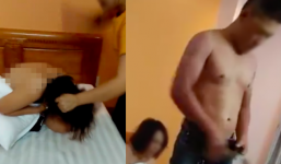 Bị bắt quả tang ngoại tình, chồng bình thản mặc quần áo trong khi cô nhân tình co ro dùng gối che cơ thể