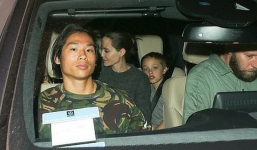 Pax Thiên xuất hiện cá tính, vẻ mặt đầy lạnh lùng khi đi ăn cùng Angelina Jolie và các em