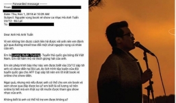 Cư dân mạng truy tìm cầu thủ giấu mặt viết email cho Hà Anh Tuấn xin đặt vé liveshow