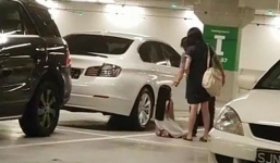 Bố bắt con gái quỳ dưới hầm ô tô, tát túi bụi vào mặt khiến cộng đồng mạng dậy sóng