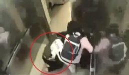 Bé gái cao thủ tung liên hoàn cước hạ gục 'yêu râu xanh' trong thang máy