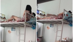 Nữ sinh đưa bạn trai về ký túc xá âu yếm, sờ soạng khiến bạn cùng phòng phải đỏ mặt