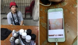 Bắt quả tang nam du khách nước ngoài dùng sơn vẽ bậy lên nhiều tuyến phố Sài Gòn