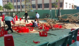 Sập giàn giáo trong lễ mít tinh 20/11, hơn 20 trẻ bị thương: Nhà trường lên tiếng