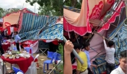 Rạp cưới bị bão số 9 cuốn phăng, 300 khách mời hoảng loạn bỏ chạy