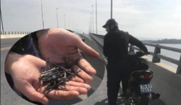 Nạn rải đinh chưa chấm dứt  trên mặt cầu vượt biển hiện đại nhất Việt Nam