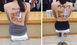 Vẽ sơ đồ nhà đất lên mẫu nữ cởi trần để quảng cáo, văn phòng bất động sản Trung Quốc nhận 'gạch đá' tới tấp