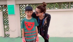 Vừa về quê tình mới, Cường Đô la đã đến trường cổ vũ con trai Subeo cùng với Hà Hồ