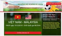 Cảnh báo: Xuất hiện website bán vé bóng đá AFF Cup giả mạo LĐBĐVN