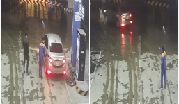 Góc trắng trợn: Thanh niên bảnh bao đi xế hộp vào đổ xăng rồi nhấn ga chạy mất dạng mà 'quên trả tiền'