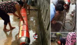 Ngoài Phú Yên, một vật thể lạ hình trụ cũng được phát hiện mắc vào lưới ngư dân Quảng Bình