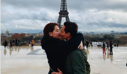 Hồ Ngọc Hà hôn Kim Lý đắm đuối ở tháp Eiffel