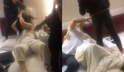 Lao vào khách sạn bắt gặp chồng ở cùng 2 cô gái trẻ: Vợ xách giày tung 'liên hoàn cước' dằn mặt