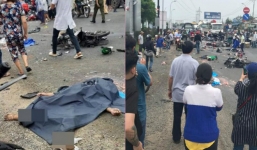 Hình ảnh hiện trường tai nạn giao thông ở Long An