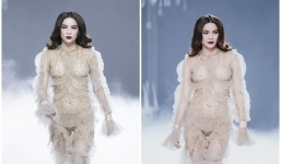 Hồ Ngọc Hà bị chê phản cảm khi diện váy xuyên thấu lộ nội y quá bạo trong show của Lý Quí Khánh 
