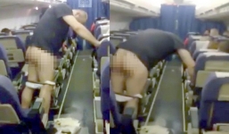 Say rượu, hành khách thản nhiên tụt quần, đi tiểu giữa khoang máy bay