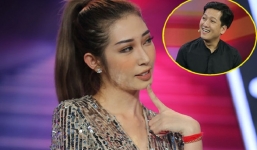 Khổng Tú Quỳnh ngơ ngác khi bị Trường Giang nhắc đến chuyện chia tay Ngô Kiến Huy