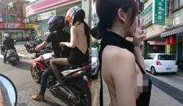 Choáng váng trước cô gái ra đường mặc đồ như không, lồ lộ cả vòng 1