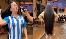 Người đàn ông Bình Phước nuôi mái tóc dài 1,35m mượt hơn cả con gái