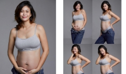 Á hậu Mâu Thủy bất ngờ khoe bụng bầu 6 tháng