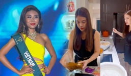 Thạch Thu Thảo được Trương Ngọc Ánh vào bếp nấu tiệc ăn mừng hậu dừng chân top 20 ME