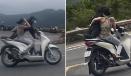 Video: Đôi nam nữ lái xe như phim hành động trên đèo Hải Vân