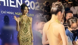 Rời bục giảng đường, Hoa hậu Lương Thùy Linh khiến thảm đỏ sáng bừng vì độ hở bạo