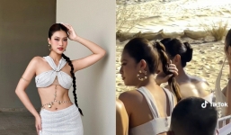 Hoa hậu Đoàn Thiên Ân gặp phải sự cố trớ trêu tại show Rhythm by Do Long hậu bị ngã chấn động