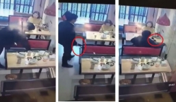 Khoảnh khắc người đàn ông bảnh bao trộm iPhone X của khách để quên