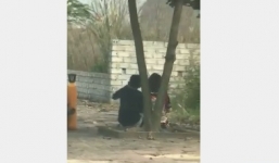 Cặp đôi vô tư nằm trên vỉa hè hút bóng cười ở Quảng Ninh