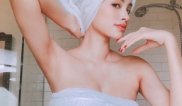 Phạm Hương tiếp tục 'khiêu khích' tung ảnh trong phòng tắm