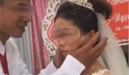 Tiết lộ lý do cô dâu gạt tay không cho chú rể hôn trong đám cưới