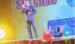 Ca sĩ Du Thiên bị khán giả ném ghế lên sân khấu trúng người