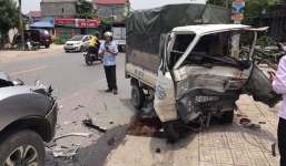 Tông trực diện ô tô, xe tải bay lên không trung rồi rơi xuống, tài xế tử vong