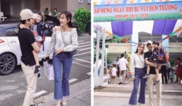 Mặc ồn ào, chồng trẻ Thu Thủy vẫn xuất hiện thân thiết bên con trai riêng của vợ