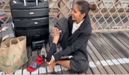 'Tình địch' của Kỳ Duyên ôm đồ bỏ chạy vì tưởng bị công an đuổi bắt