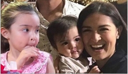 Xuất hiện bên chồng con, mỹ nhân đẹp nhất Philippines gây chú ý vì vòng 2 bất thường