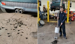 Vừa mở ôtô, người đàn ông hốt hoảng không tin vào mắt mình khi thấy thứ này rơi ra