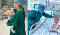 'Ngọt lịm' khoảnh khắc Trúc Nhi trong vòng tay mẹ, Diệu Nhi như 'bà cụ non' nghe bác sĩ trò chuyện