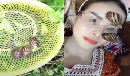 Cô gái cho cả bầy ốc sên bò trên mặt để làm đẹp khiến dân mạng khiếp vía