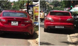 Xế sang bạc tỷ 'dùng chung' biển số đẹp với xe khác bị phát hiện cùng lăn bánh trên phố
