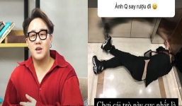 'Thánh mưa' Trung Quân Idol 'quá chén' nằm bê tha trong thang máy mặc thế sự xung quanh