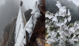 Lạnh dưới 0 độ C, đỉnh Yên Tử, Ô Quy Hồ, Mẫu Sơn xuất hiện băng tuyết phủ trắng