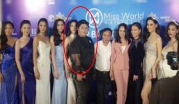 Xôn xao Hoa hậu Đỗ Mỹ Linh bị người đàn ông lạ chen lấn trong sự kiện