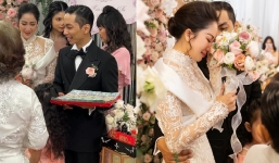 Khánh Thi nhận của hồi môn khủng, vàng đeo trĩu cổ, nhà chồng tuyên bố 'chống lưng' đến cùng